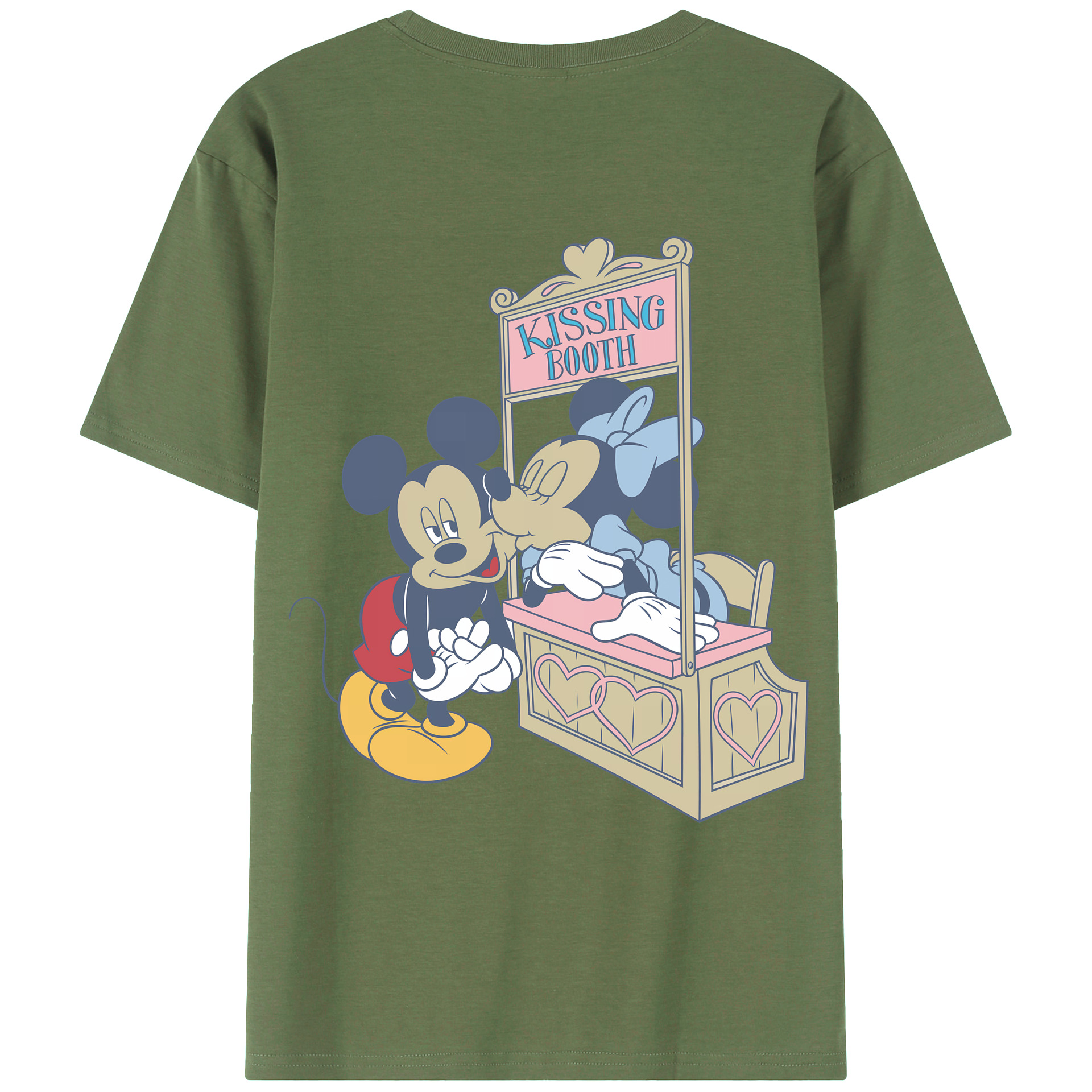 （画像用） ミッキーマウス Mickey Mouse 綿100％ メンズ半袖Tシャツ（バックプリント） 通気性